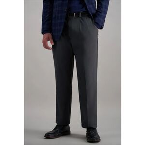 Haggar Cool 18 Classic Fit Pleated Pro Heather Pants Men’s 32W 32L Dark Gray NWT